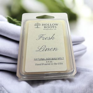 Fresh Linen Wax Melts | Clean Laundry Home Fragrance | Hand Poured Soy Cubes