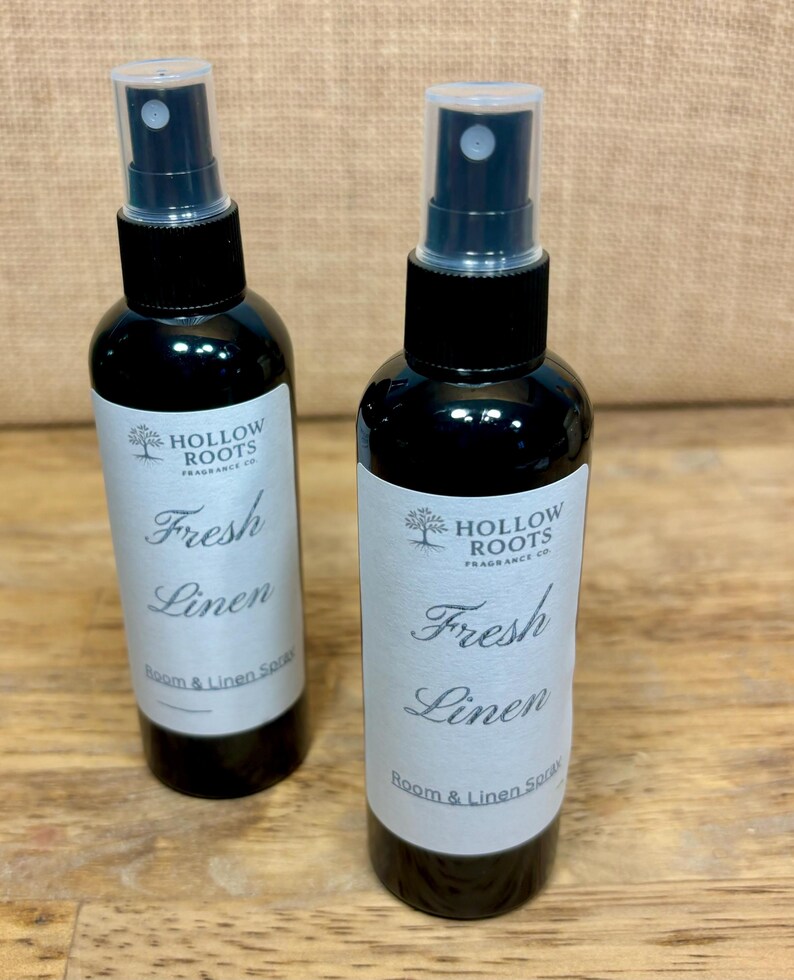 Fresh Linen Room and Linen Spray | Clean Cotton Scent | Long-Lasting Room Spray | Fabric and Home Fragrance | Eco-Friendly | Hollow Roots Fragrance Co