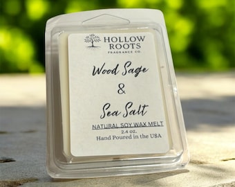 Wood Sage & Sea Salt Soy Wax Melts | Clean Coastal Spa Scent