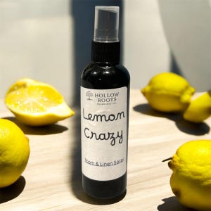 Lemon Crazy Room & Linen Spray • Fresh Citrus Air Freshener • Odor Eliminator • Lemon Scented Fabric Spray