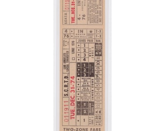 Bookmark / LA Bus Ticket Transfer - New Years Eve (1974)