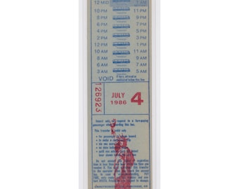Bookmark / New York Bus Ticket Transfer - 4th Of July (1986)