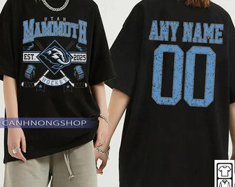 Personlig Utah Mammoth-tröja, Utah Mammoth-tröja med rund hals, Utah Hockey-tröja, Anpassad hockeytröja, Hockeynummertröja