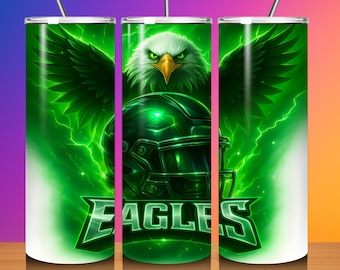Eagle Football Tumbler Wrap: Sport Mascot Design (Digital Download)