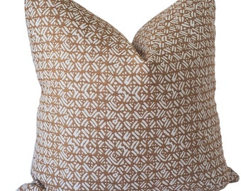 Walter G, Outdoor Pillow Cover, Batik  Rattan, Caramel Outdoor Pillow, Pillow Cover only