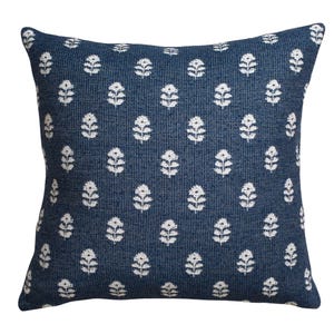 Outdoor Pillow Cover Melati Indigo, Designer Custom Cushion Cover, Indoor Outdoor, Home & Patio Decor, Pillow Cover only