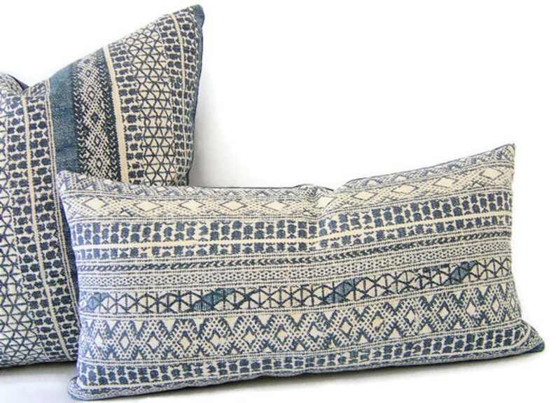 Blue Bohemian Pillow Cover Designer Pillow Custom Pillows Etsy