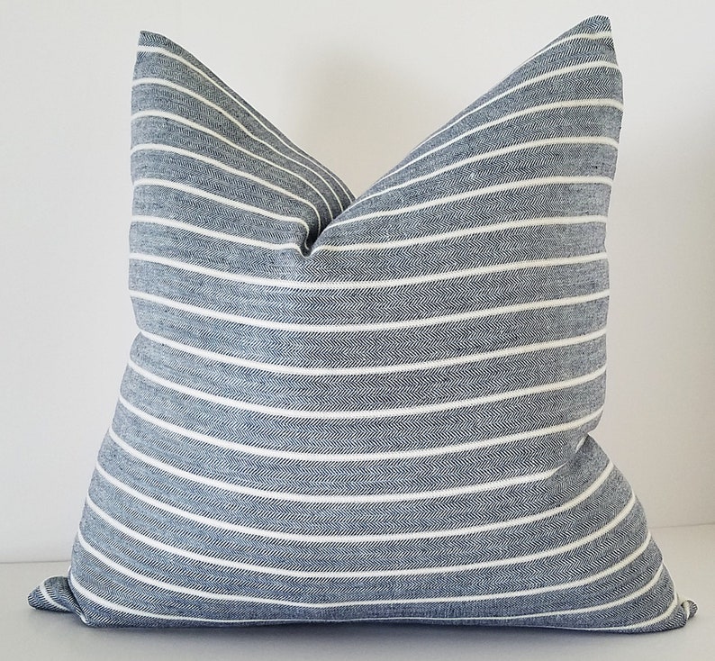 Modern Farmhouse INDOOR Pillow, SAMPLE SALE, Farmhouse Decor, Striped Pillow, Pillow Cover Only image 4