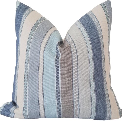 Indoor Outdoor Pillow Cover Blue and White Outdoor Pillow Etsy