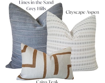 Sunbrella Outdoor Pillow Covers, Customizable Set, Modern Patio Decor