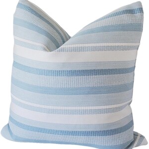 OUTDOOR, Link Outdoor Havana Sky Pillow Cover, Blue Outdoor Cushions, Blue Striped Pillow, Pillow Cover Only