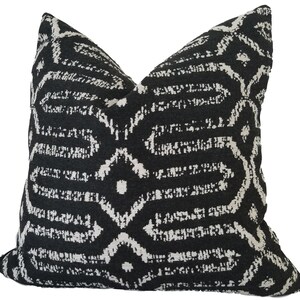 Sunbrella Mina Black Outdoor Pillow, Black Outdoor Cushion, Throw Pillow, Pillow Cover only image 5