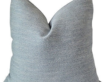 Perennials Whippersnapper Outdoor Pillow Cover, Indoor Outdoor, Aqua and Blue Textured Cover, Pillow Cover only