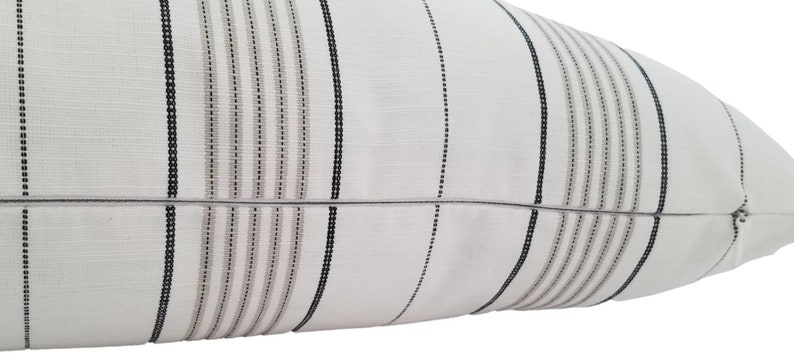 Perennials Canal Stripe in Blanca Outdoor Pillow Cover, Striped Outdoor Pillow, Outdoor Cushions, Pillow Cover only image 4