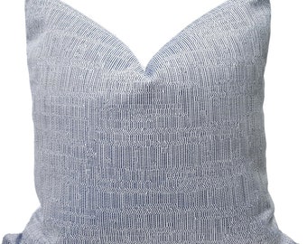 SAMPLE SALE, 20x20 Link Outdoor Thatch in Blue, Outdoor Blue and White Cover, Outdoor Cushion, Pillow Cover Only