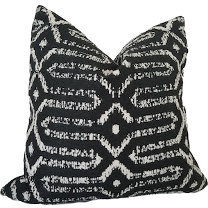 Sunbrella Mina Black Outdoor Pillow, Black Outdoor Cushion, Throw Pillow, Pillow Cover only