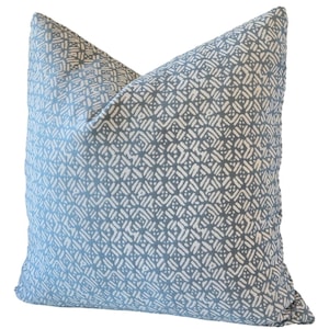 Walter G. Batik in Mineral OUTDOOR Sunbrella Pillow Covers, Aqua Blue Outdoor Covers, Home and Patio Decor, Pillow Cover only