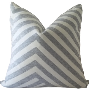 Sunbrella Gray Outdoor Pillow Cover, Geometric Design, 22x22 Outdoor SAMPLE SALE Cushion Cover, Pillow Cover Only