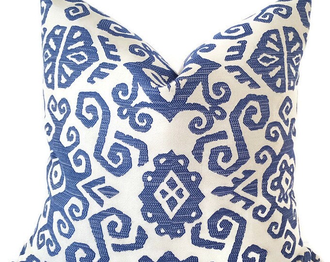 Blue and White Outdoor Pillow Cover Indoor Outdoor Pillow Etsy