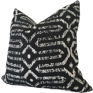 Sunbrella Mina Black Outdoor Pillow, Black Outdoor Cushion, Throw Pillow, Pillow Cover only image 3