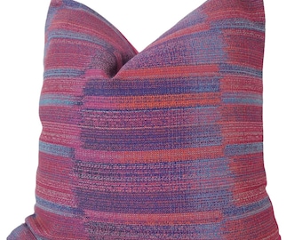 Sunbrella Extent Sunset Outdoor Pillow Cover, Pink Outdoor Cushion, Striped Pillow, Pillow Cover only