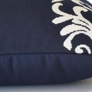 SAMPLE SALE, 22x22 Sunbrella Florence in Navy Outdoor Pillow, Cushion Cover, Home Decor, Pillow Cover only image 3