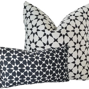Perennials Stra Power in Anthracite Outdoor Pillow Cover, Outdoor Cushions, Martyn Lawrence Bullard, Reversible Fabric, Pillow Cover Only image 1