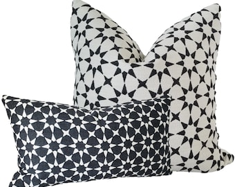 Perennials Stra Power in Anthracite Outdoor Pillow Cover, Outdoor Cushions, Martyn Lawrence Bullard, Reversible Fabric, Pillow Cover Only