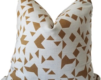 Holly Hunt | Witter in Tumeric, Geometric Outdoor Pillow, Indoor Outdoor, Pillow Cover only