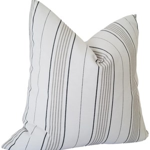 Perennials Canal Stripe in Blanca Outdoor Pillow Cover, Striped Outdoor Pillow, Outdoor Cushions, Pillow Cover only image 3