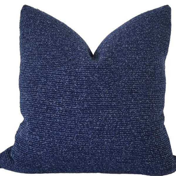 Perennials Shearling in Blue Jean Outdoor Pillow, Navy Pillow, Textured Outdoor Pillows, Outdoor Cushions, Pillow Cover only