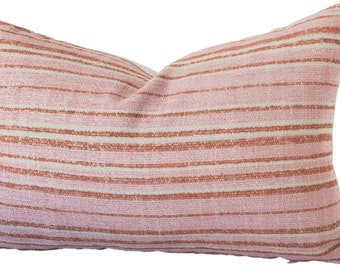Outdoor Pillow Cover, Perennials Sake Stripe in Rose All Day, Wabi Sabi, Pink and Orange Outdoor Pillow, Striped Pillow, Pillow Cover only