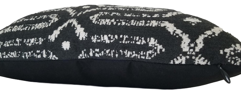 Sunbrella Mina Black Outdoor Pillow, Black Outdoor Cushion, Throw Pillow, Pillow Cover only image 4