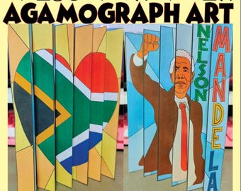 Nelson Mandela Agamograph Art | Black History Month Craft (Digital Download)