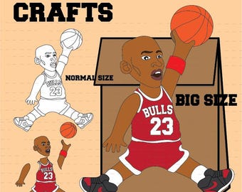 Michael Jordan Paper Bag Puppet Craft, Black History Month Activity (Digital Download)