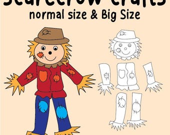 Thanksgiving Scarecrow Paper Craft: Fall Harvest Activity (PDF Printable)