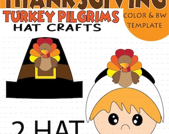 Thanksgiving Hat Craft: Pilgrim & Turkey Paper Hats (PDF Printable)