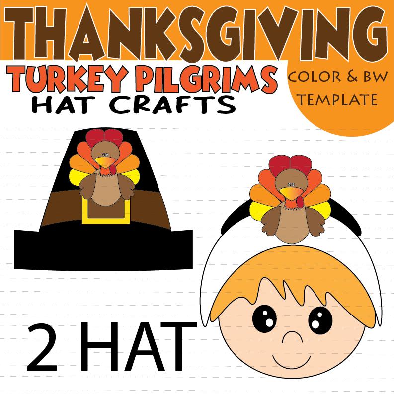 Thanksgiving Hat Craft: Pilgrim & Turkey Paper Hats (PDF Printable)