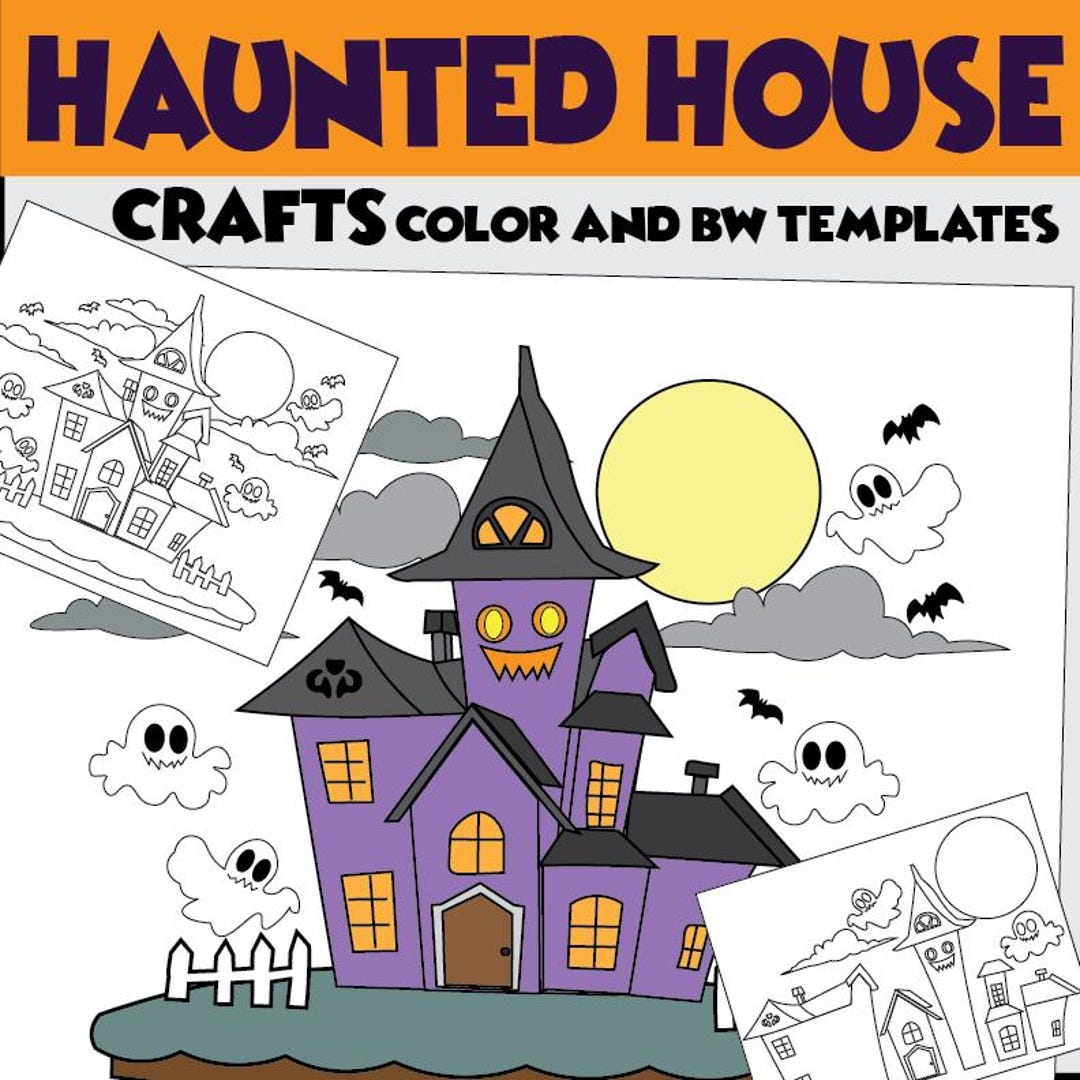 Haunted House Halloween Craft | Spooky Paper Craft for Kids | Color ...