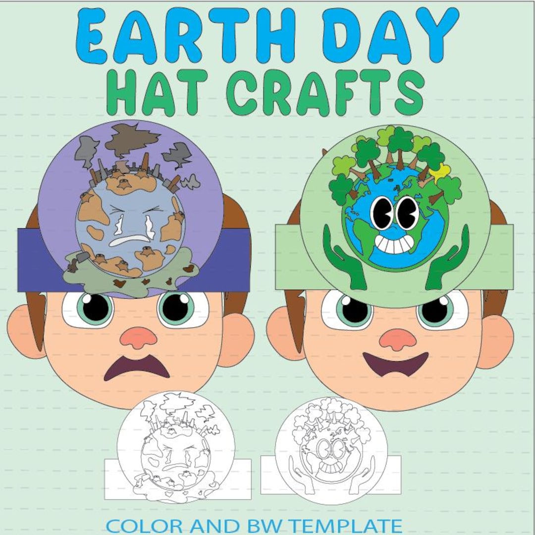 Earth Day Hat Craft for Kids | Pollution Vs Recycle Headband ...