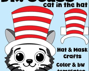 Dr. Seuss Cat in the Hat Craft | Kids Costume Mask & Hat (PDF Download)