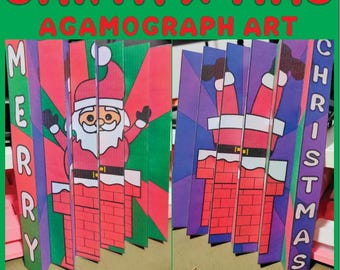 Santa Agamograph Art: Christmas Classroom Activity (PDF Printable)