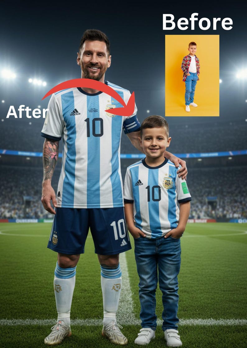 Lionel Messi Custom Photo | Personalized Football Portrait | Digital ...