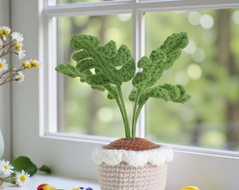 Crochet Monstera Plant Pattern – Home Decor PDF (Digital Download)