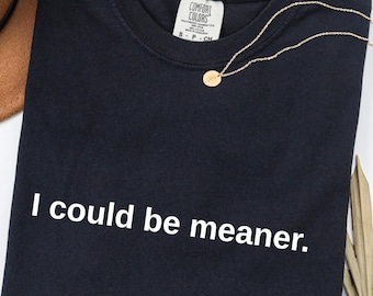 I Could Be Meaner Shirt Comfort Colors® Sarcastic Sweatshirt  Funny Quote Crewneck  Funny Humor Shirt  Trendy Shirt For Woman Sarcasm Tees