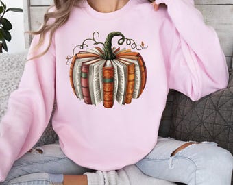 Fall Book Pumpkin Halloween Shirt, Halloween Book Lover Shirt, Fall Bookish Shirt, Pumpkin Book Shirt, Pumpkin Sweater, Fall Shirt, spooky