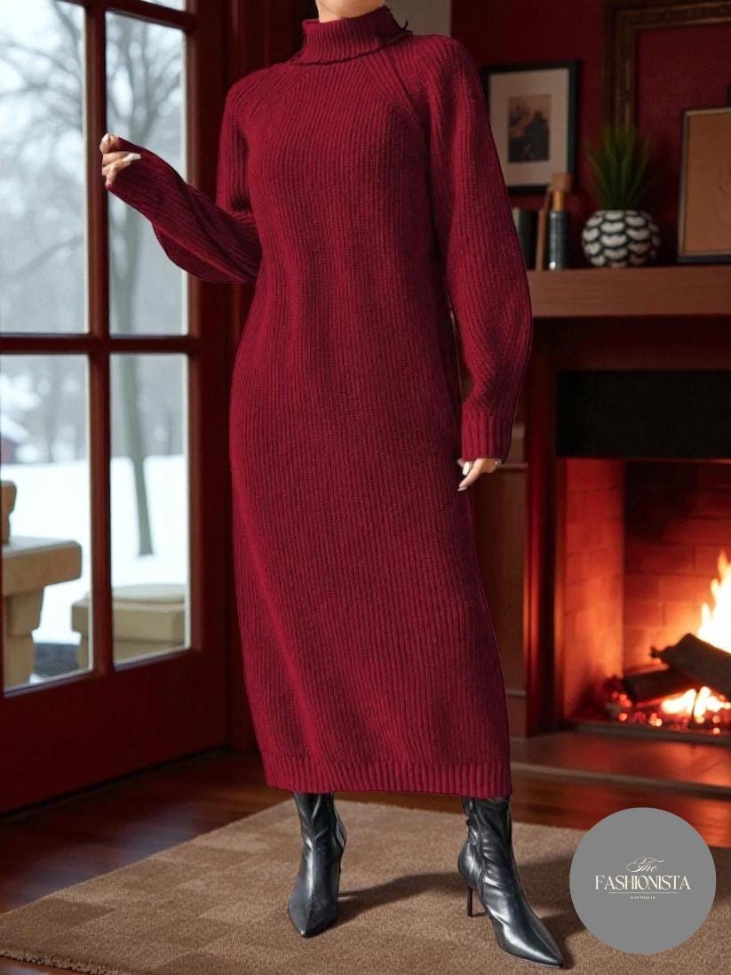 Midi Dress Long Fitted Sweater Dress Maxi Sweater Dress New Zealand
