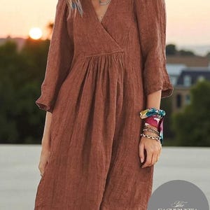 chinese dress ladies Women's Oceanside Tunic Dress with 3/4 Sleeve