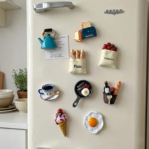 Realistic Food Fridge Magnets, Handmade Resin Miniature Kitchen Decor, Whimsical Foodie Gift