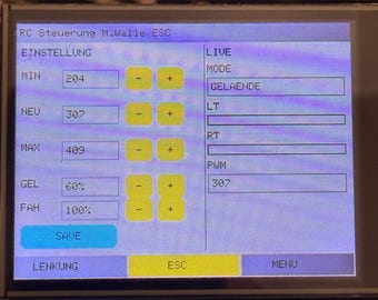 RC Steuerungssoftware für ESP32 | TFT Touch | Xbox Controller | PCA9685 | Digitaler Download